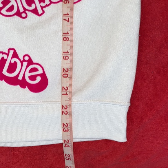 Zara Girls 13/14 Barbie White Crewneck Sweatshirt w/Hot Pink “Barbie” Logo - Picture 11 of 11